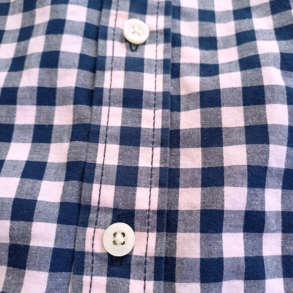 Goodfellow Navy & Pastel Pink Checkered Button-Up Shirt – Men’s Size S - Picture 7 of 9